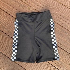 Urban outfitters checkered black biker shorts